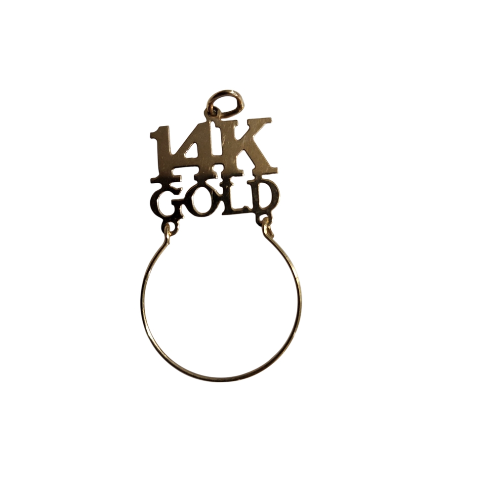 14K Gold Hoop Charm/ Pendant Holder